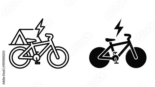Electric Bicycle Camping Power Icon