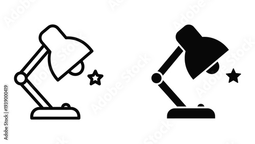 Desk Lamp Star Concept Vector Commercial