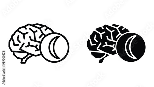 Brain Moon Symbol Business Concept