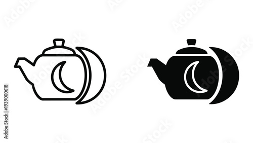 Teapot Moon Icon Commerce