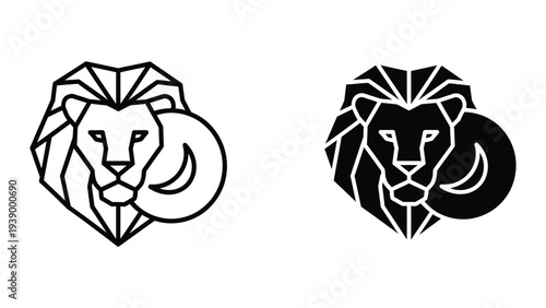 Lion Head Zodiac Symbol Commercial Art