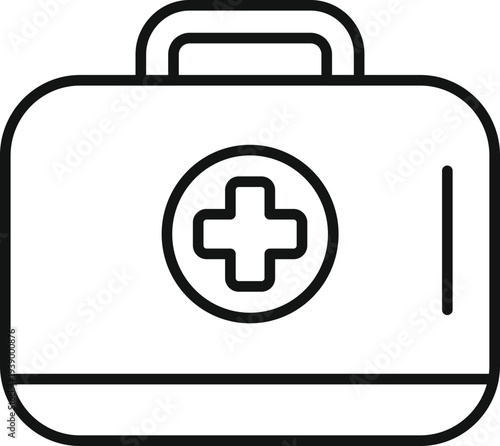 First aid kit outline icon representing medical emergency and healthcare