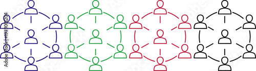 Social network connections and collaboration, community building and group communication concepts