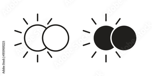 Eclipse icon - editable stroke vector illustration eps10.