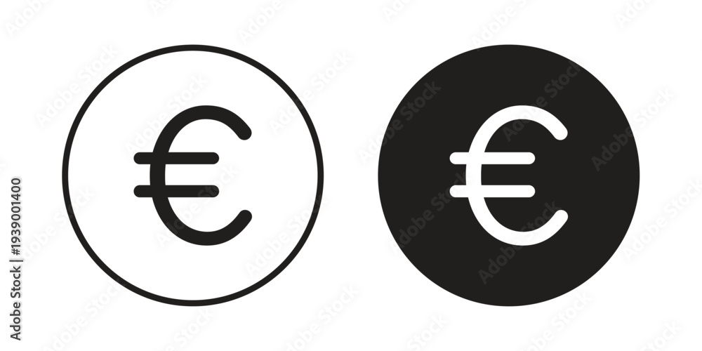 Obraz premium Euro icon - editable stroke vector illustration eps10.