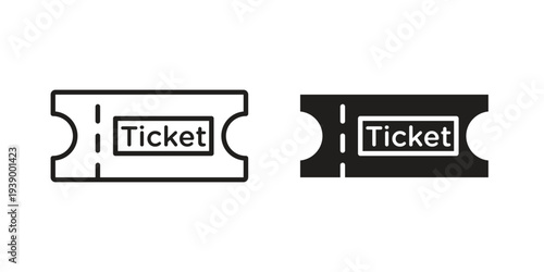 Event pass icon - editable stroke vector illustration eps10.