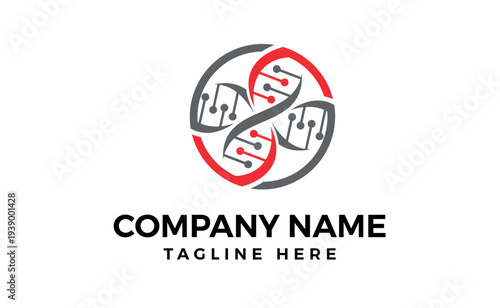 Electronic technology vector logo template for corporate identity