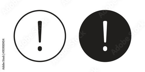 Exclamation interface icon - editable stroke vector illustration eps10.