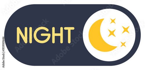 Night mode switch with moon and stars for user interface design