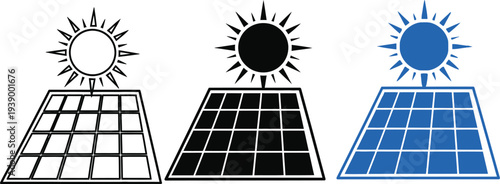 Solar panels with different sunlight intensities