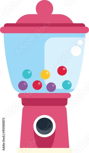 Gumball machine with colorful bubblegum candies, a classic sweet treat