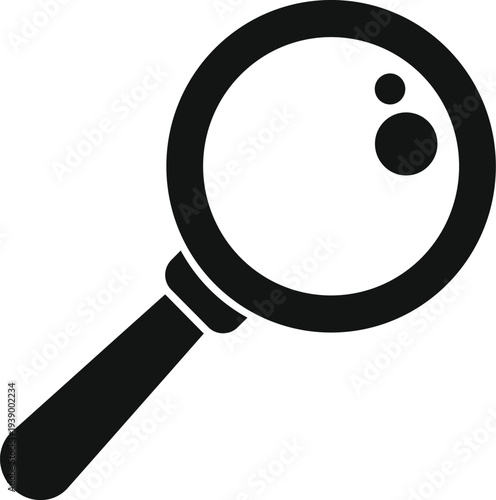 Magnifying glass icon symbolizing the act of searching, zooming, and researching