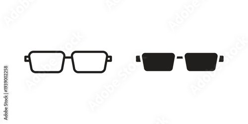 Glasses icon - editable stroke vector illustration eps10.