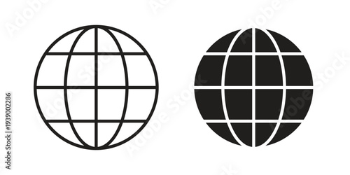 Globe icon - editable stroke vector illustration eps10.
