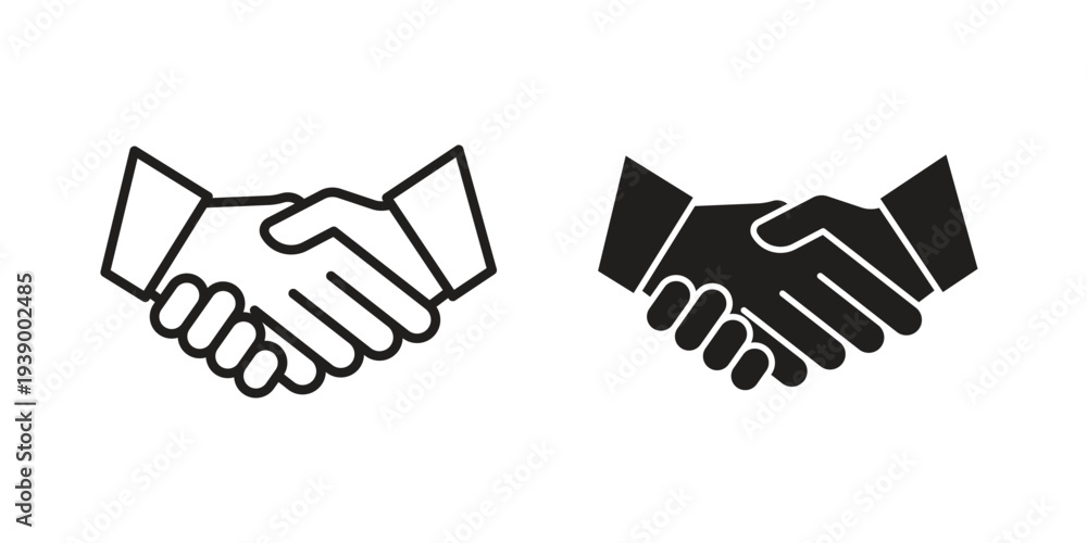 Obraz premium Handshake icon - editable stroke vector illustration eps10.