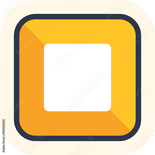 Yellow square stop button icon representing media playback control