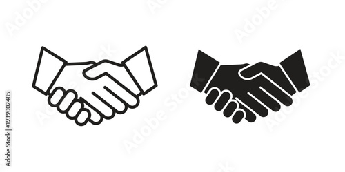 Handshake icon - editable stroke vector illustration eps10.