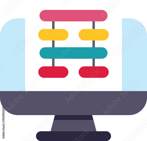 Computer monitor displaying information architecture sitemap planning