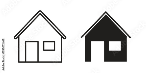 House icon - editable stroke vector illustration eps10.