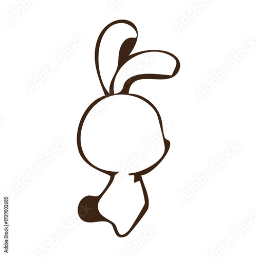 Cute brown teddy bear cartoon character jumping playful