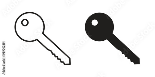 key icon - editable stroke vector illustration eps10.