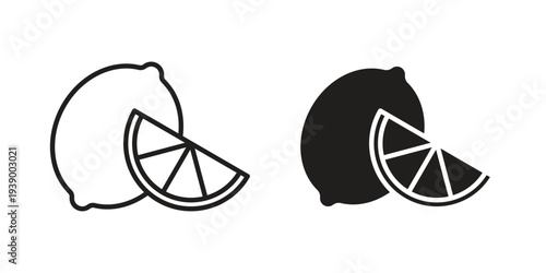 Lemon icon - editable stroke vector illustration eps10.