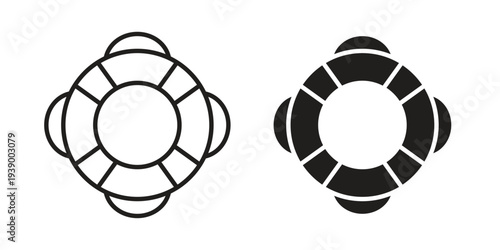 Life buoy icon - editable stroke vector illustration eps10.