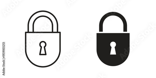 Lock icon - editable stroke vector illustration eps10.