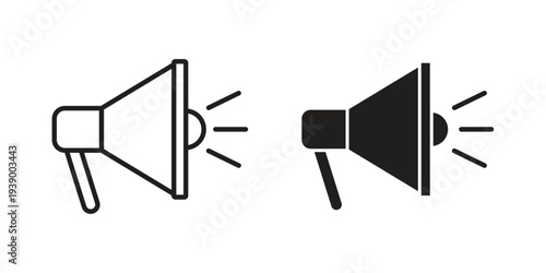 Megaphone icon - editable stroke vector illustration eps10.