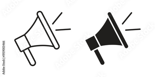 Megaphone icon - editable stroke vector illustration eps10.