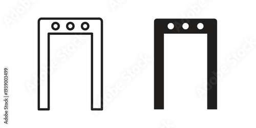 Metal detector icon - editable stroke vector illustration eps10.