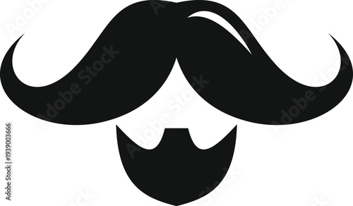Black mustache and goatee icon on white background symbolizing men's health awareness