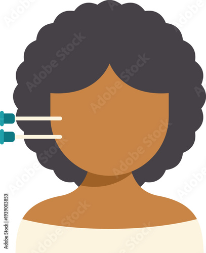 Woman receiving a facial acupuncture treatment for health and skin wellness