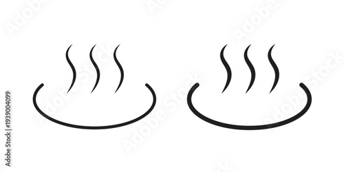 Onsen icon - editable stroke vector illustration eps10.