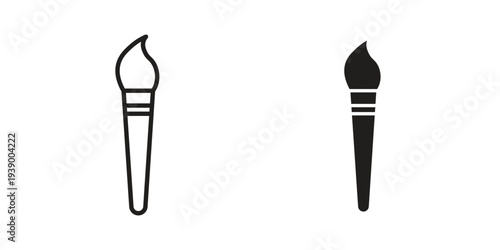 Paint brush icon - editable stroke vector illustration eps10.
