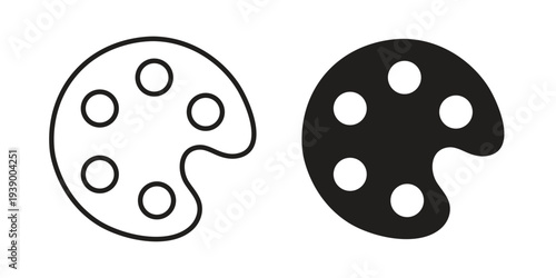 Palette icon - editable stroke vector illustration eps10.