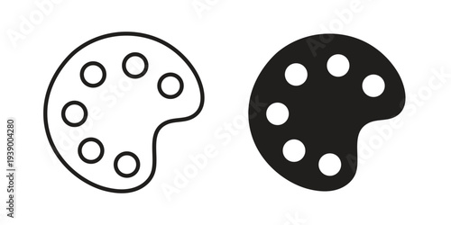 Palette icon - editable stroke vector illustration eps10.