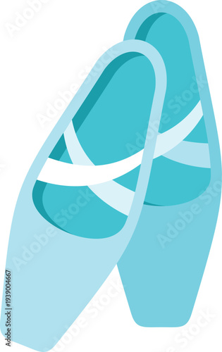 Blue ballet pointe shoes depicting elegance, dance, and performance