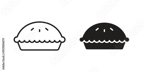 Pie icon - editable stroke vector illustration eps10.