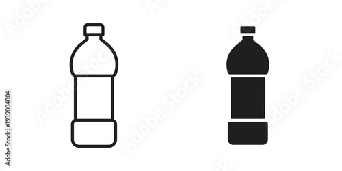 Plastic bottle icon - editable stroke vector illustration eps10.