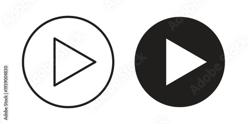 Play icon - editable stroke vector illustration eps10.