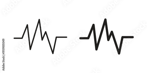 Pulse icon - editable stroke vector illustration eps10.