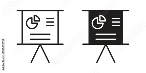 Presentation icon - editable stroke vector illustration eps10.