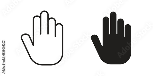 Raised hand icon - editable stroke vector illustration eps10.