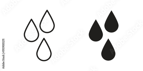 Raindrops icon - editable stroke vector illustration eps10.