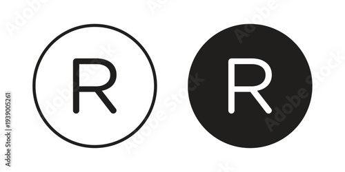 Registered icon - editable stroke vector illustration eps10.