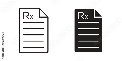 RX icon - editable stroke vector illustration eps10.