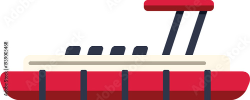 Red hovercraft marine transport design representing quick rescue and expedition