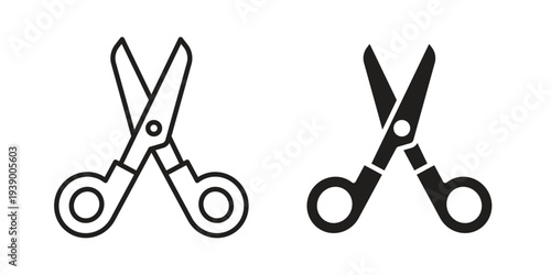 Scissors icon - editable stroke vector illustration eps10.