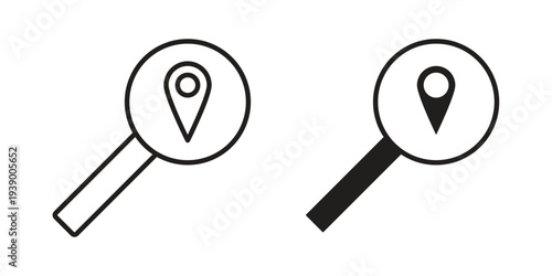 Search Location icon - editable stroke vector illustration eps10.
